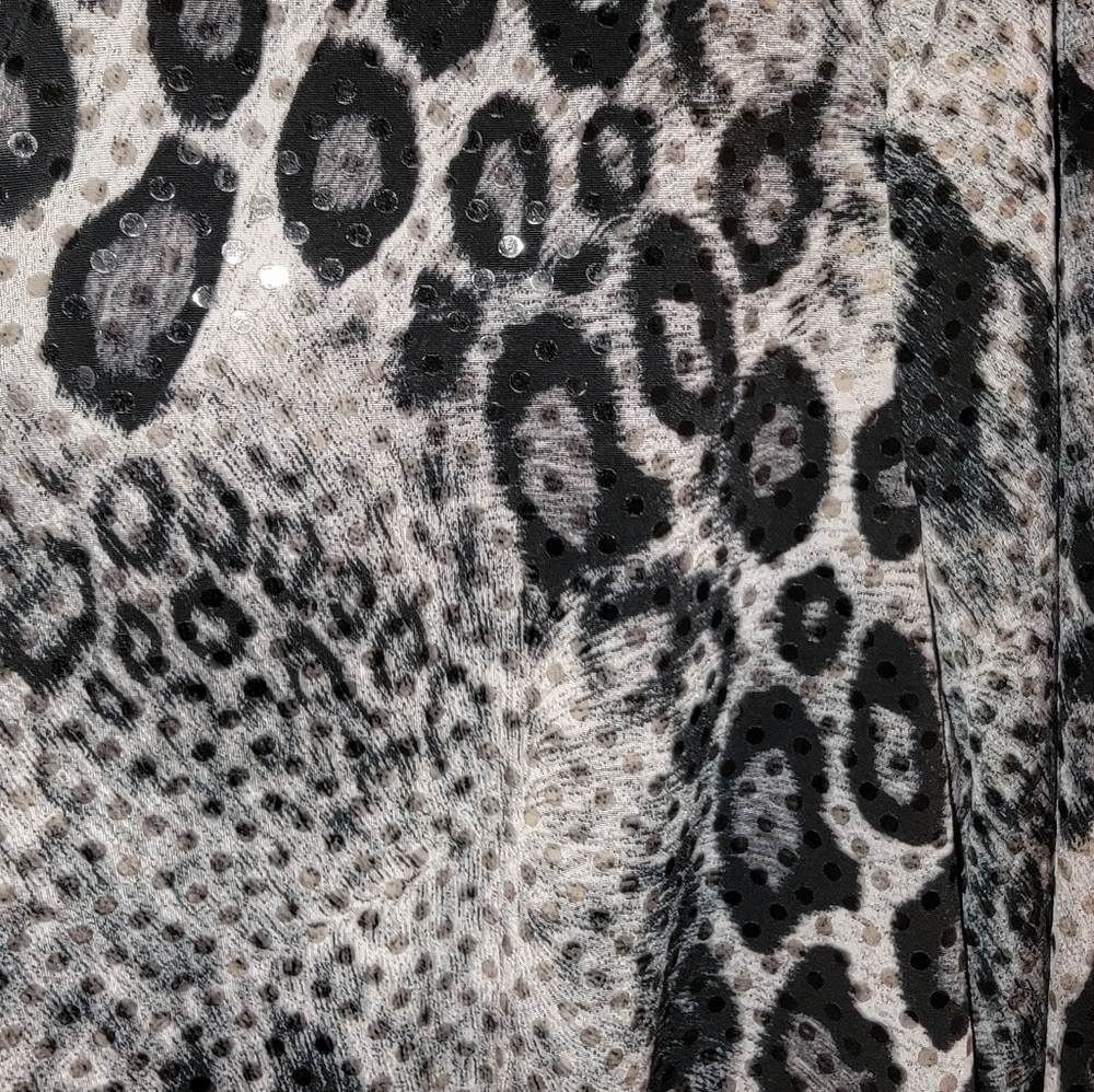 Like New Jolibel Black Gray Animal Print Zip Jacket Sequin Size 6 - Picture 4 of 12